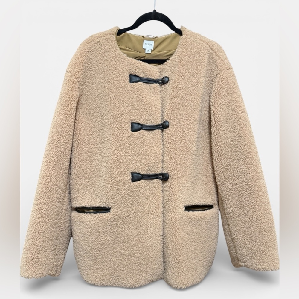 J. Crew Taupe Sherpa Toggle Jacket - Picture 2 of 5